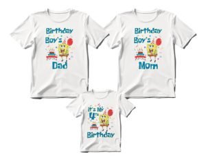 D_876327-MLM108333579623_032026-O.jpg Kit 3 Playeras Familiares Cumpleaños Bob Esponja