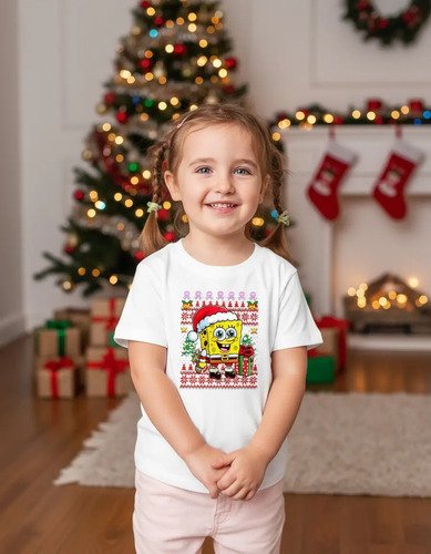 D_883928-MLM98102461814_112025-O.jpg Playera De Navidad Bob Esponja Infantil