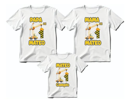 D_891324-MLM83657279120_042025-O.jpg Kit De 3 Playeras Personalizadas De Grúa Para Cumpleaños