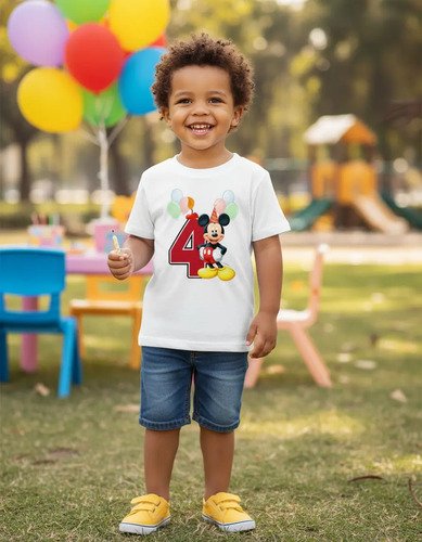 Playera Mickey Mouse Numeros Del 1 Al 10 Cumpleaños Infantil