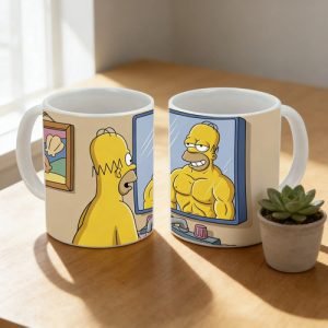 Taza Homero Simpson Mamado En El Espejo Regalo Divertido
