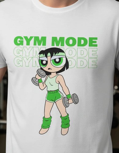 D_894253-MLM92037749832_092025-O.jpg Playera Bellota Gym Mode Chicas Superpoderosas