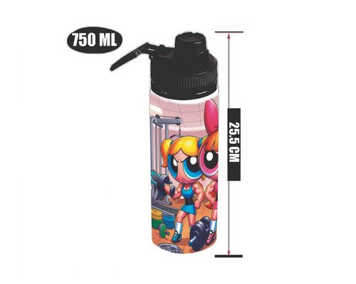 D_900554-MLM112881990816_072026-O.jpg Botella De Agua 750ml Aluminio - Chicas Superpoderosas Gym