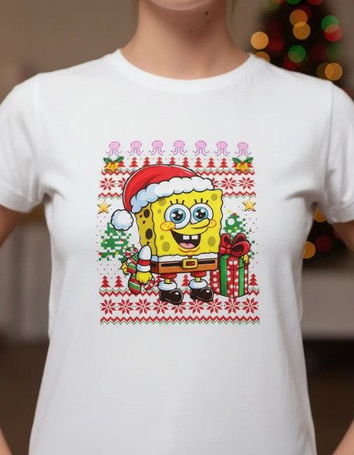 Playera Unisex De Navidad Bob Esponja