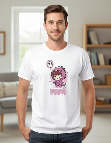 D_920998-MLM105122109315_012026-O.jpg Kit Familiar 3 Playeras Cumpleaños Dinosaurio Personalizado