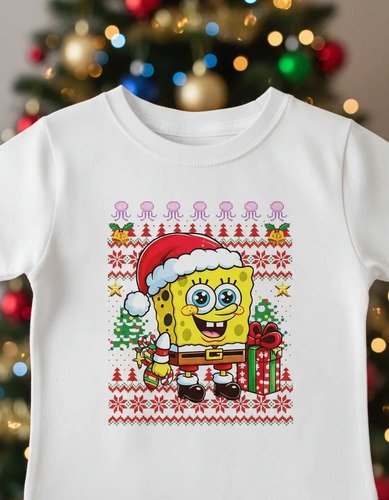 D_921165-MLM98574779293_112025-O.jpg Playera De Navidad Bob Esponja Infantil
