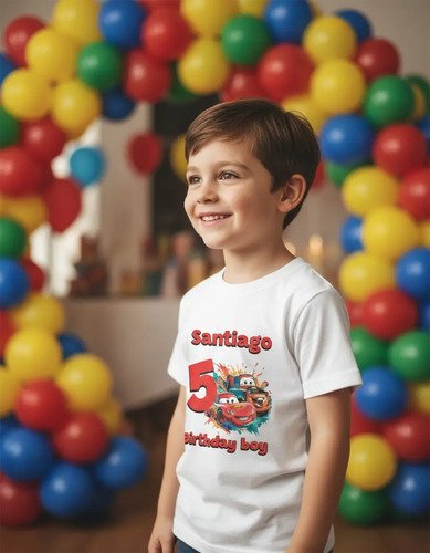 Combo 3 Playeras Y Pañalero Cars Mamá Papá Hermana Y Bebe