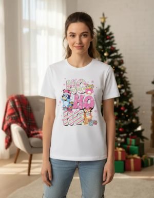 Playera Bluey Navidad Ho Ho Ho