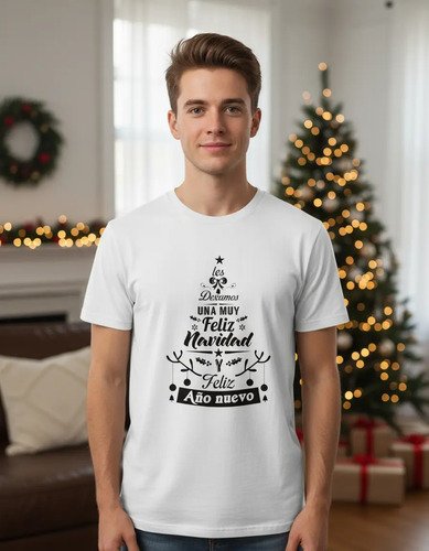 D_937922-MLM93957111888_102025-O.jpg Playera Arbol Feliz Navidad Y Feliz Año Nuevo