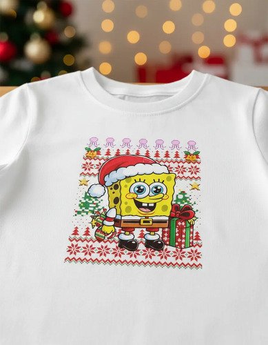 Playera De Navidad Bob Esponja Infantil Playera De Navidad Bob Esponja Infantil