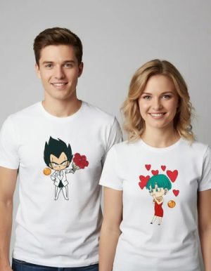 D_947528-MLM93967741046_102025-O.jpg Duo Playeras De Vegeta Y Bulma San Valentin Unisex