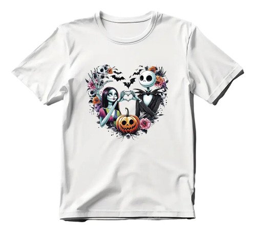 D_948127-MLM79445512269_092024-O.jpg Playera Jack Y Sally Halloween Unisex