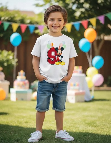 Playera Mickey Mouse Numeros Del 1 Al 10 Cumpleaños Infantil