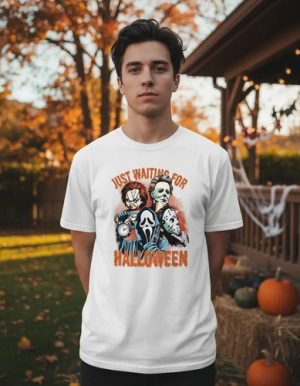Playera Just Waiting For Halloween