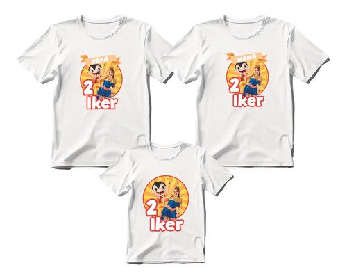 D_979577-MLM81514078385_122024-O.jpg Combo 2 Playeras Unisex + 1 Playera Infantil Bely Y Beto