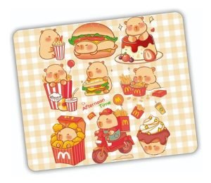 D_981709-MLM83134649768_032025-O.jpg Mouse Pad Capybara Cute Con Comida