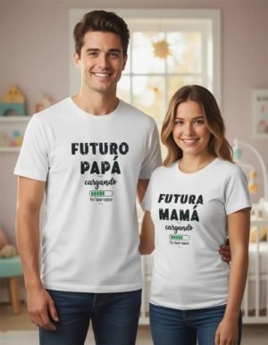 2 Playeras Personalizadas Futuros Papás