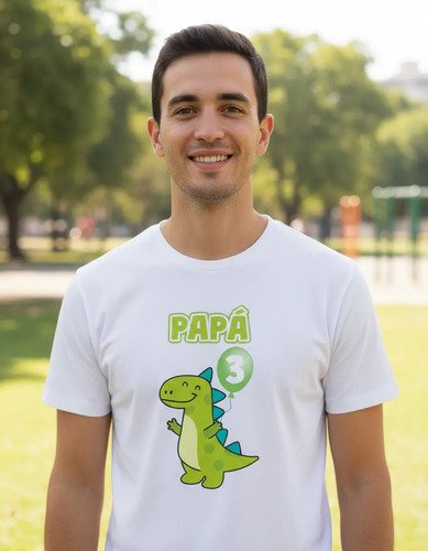 D_988343-MLM94487346097_102025-O.jpg Kit De 3 Playeras De Dinosaurio Para Cumpleaños