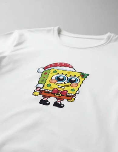 D_992030-MLM94188739776_102025-O.jpg Playera Infantil Bop Esponja Navidad
