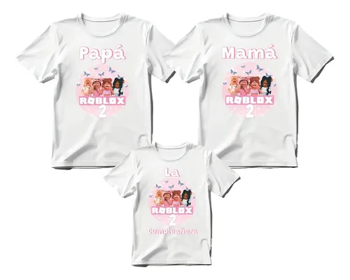 Kit Familiar De 3 Playeras Para Cumpleaños De Roblox