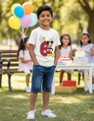 Playera Mickey Mouse Numeros Del 1 Al 10 Cumpleaños Infantil