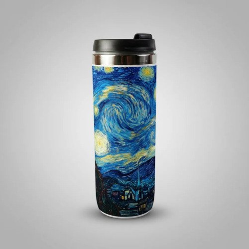 Termo Viajero Acero Inoxidable Van Gogh Noche Estrellada