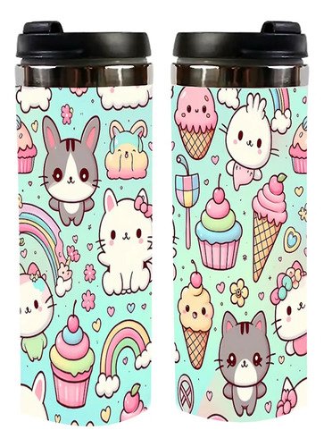 Termo Gatitos Kawaii 450 Ml